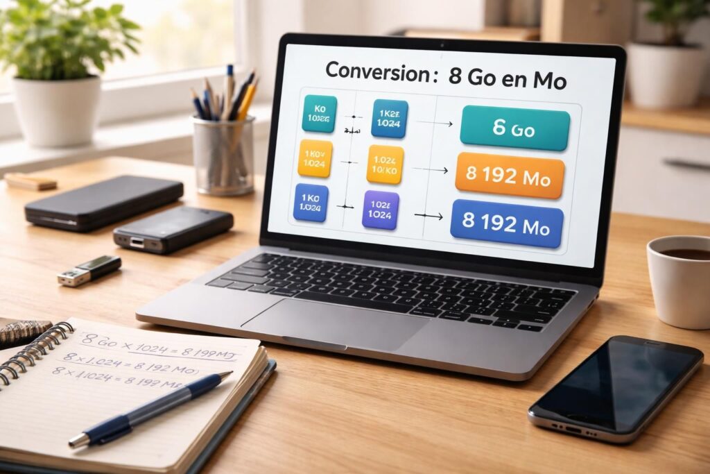 découvrez comment convertir facilement 8 go en mo avec notre guide pratique conçu pour les débutants en informatique. explications claires et exemples simples pour mieux comprendre les unités de stockage.