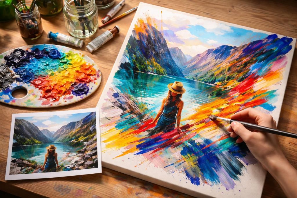découvrez comment transformer facilement vos photos en peintures abstraites et originales grâce à des techniques simples et créatives.