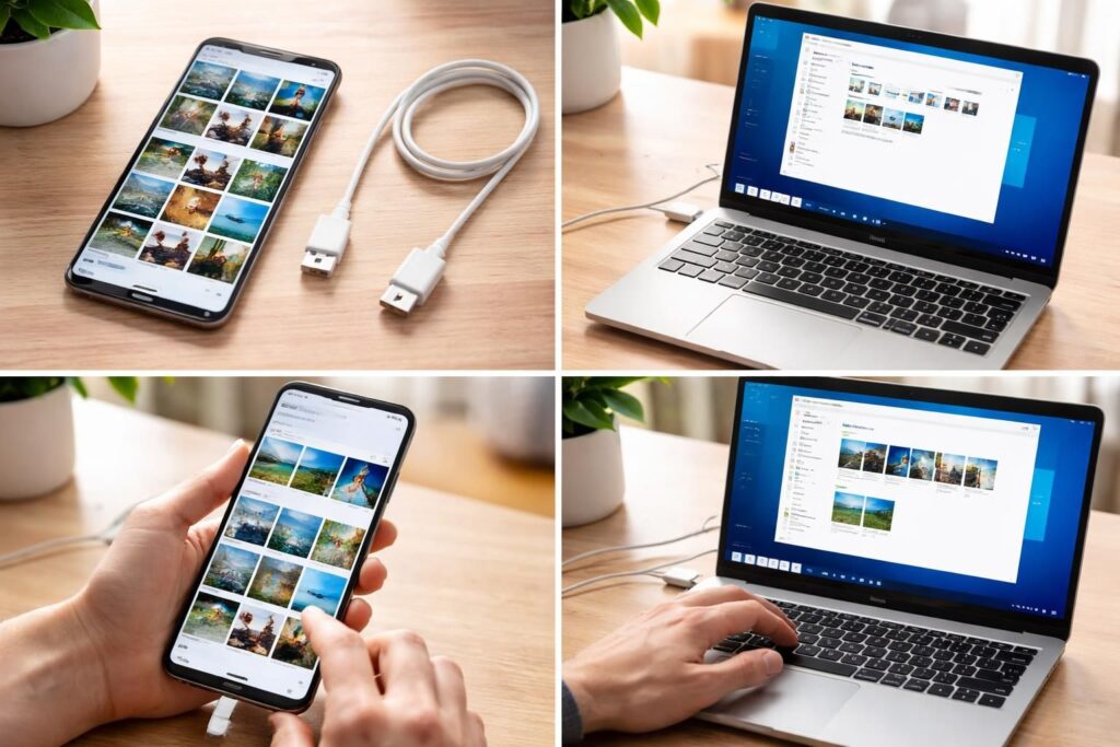 découvrez les étapes clés pour transférer facilement vos photos d'un smartphone samsung vers un pc sous windows 10. guide simple et efficace pour sauvegarder vos images rapidement.