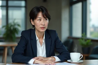 Femme cadre analysant des rapports sectoriels sur son bureau pour anticiper les mutations de son secteur grâce à un blog professionnel